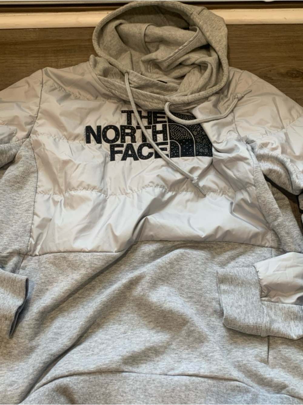 The North Face Grey Quilted Primaloft Pullover Hoodie